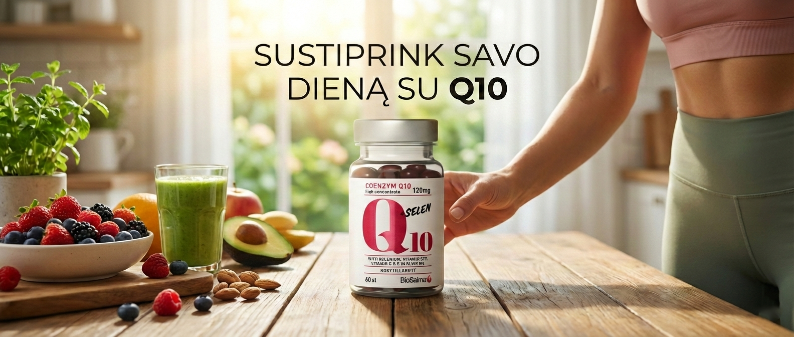 Kofermentas Q10: nauda energijai, trūkumo požymiai ir kaip pasirinkti?