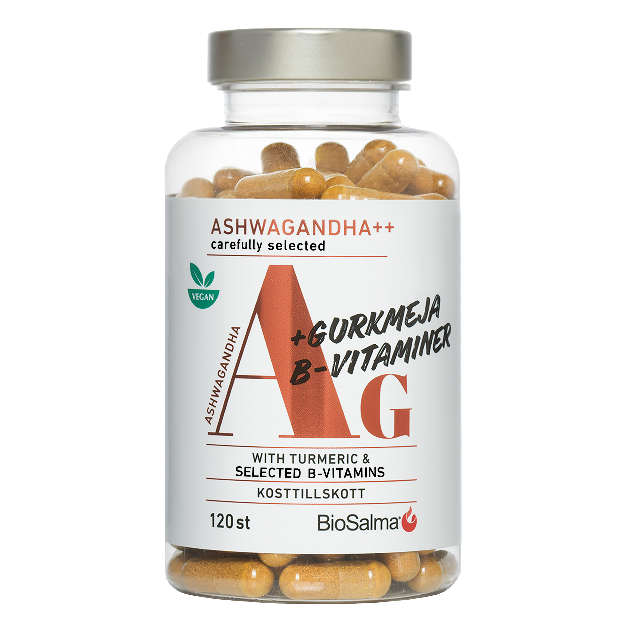 Ашваганда с куркумой и витамином В, 120 капсул