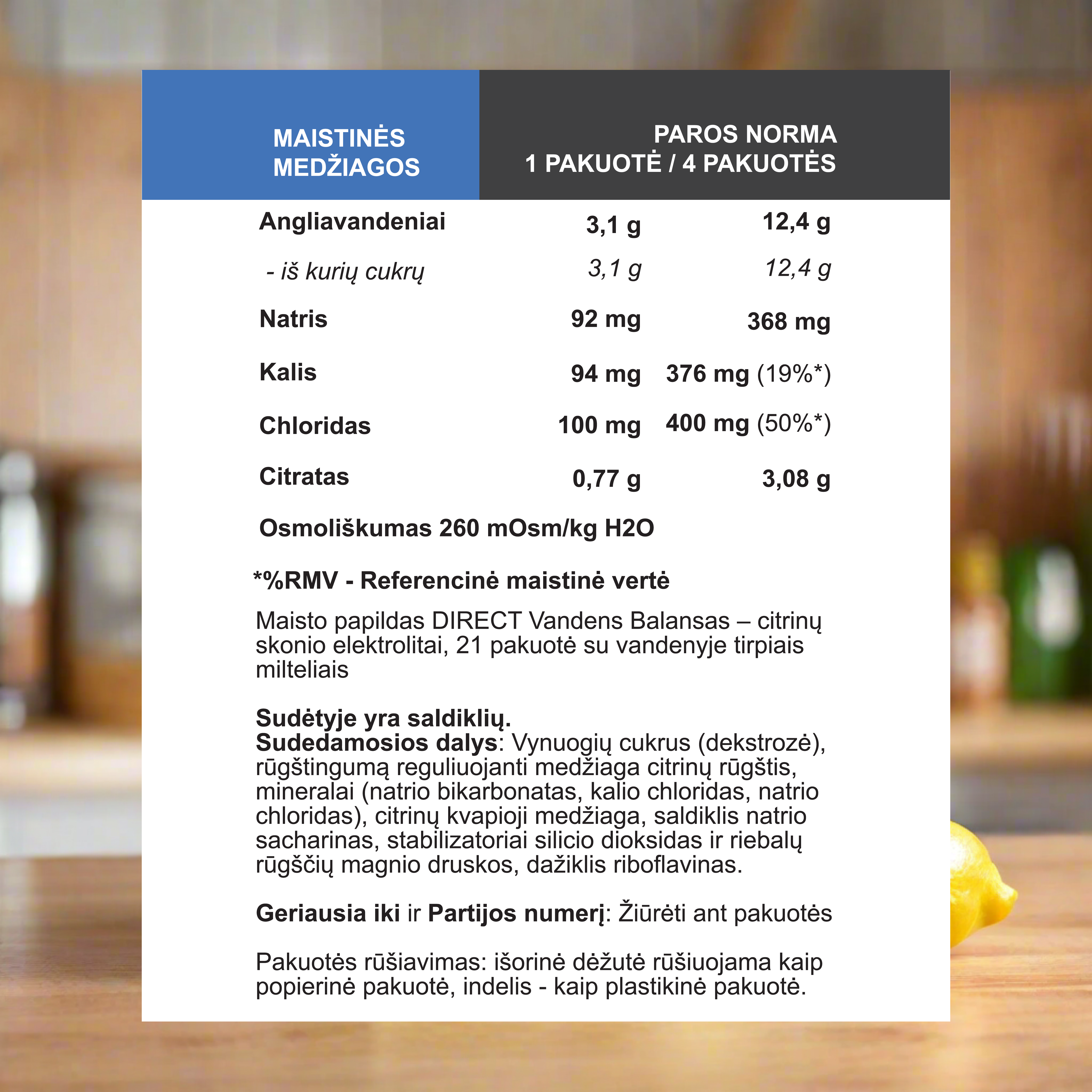 Электролиты Vandens Balansas Direct с ягодным вкусом, 21 упаковка.