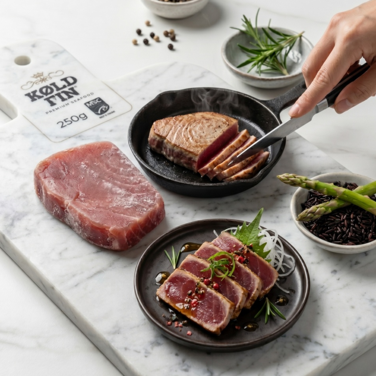 Geltonpelekio tuno steikai, "Kold Fin", 250g