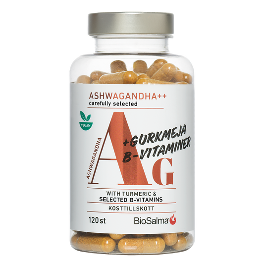 Ashwagandha with turmeric and Vitamin B, 120 capsules