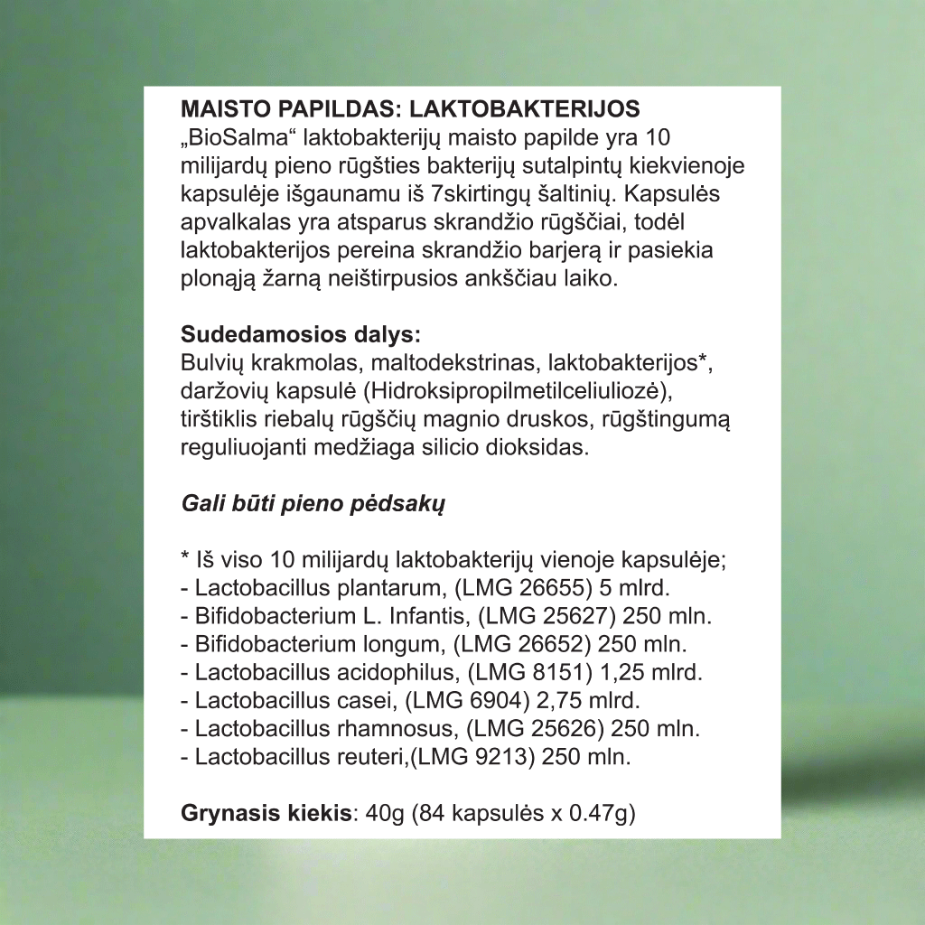 Lactic acid bacteria, 84 capsules