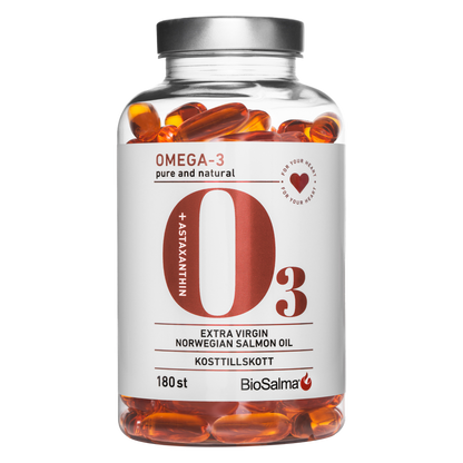 Pure salmon fish oil Omega-3, 180 capsules