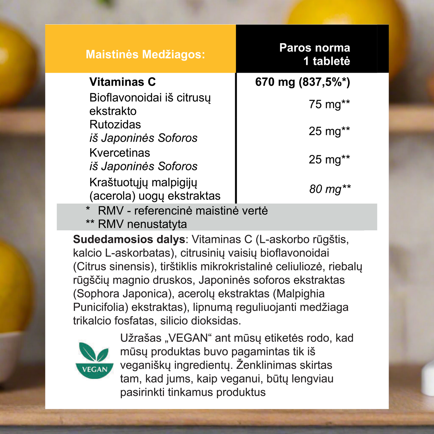 Vitamin C 670mg with Bioflavonoid, 120 tablets 